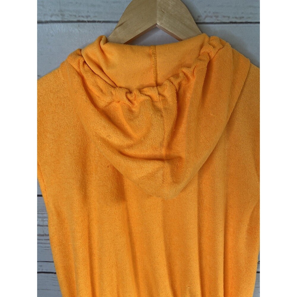Vintage 80s Jag Swim Dress Romper Cover Up Size Small Petite Neon Orange So Cute - Picture 7 of 7